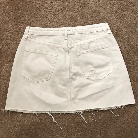 Free People Cream Denim Mini Skirt - Picture 4 of 5